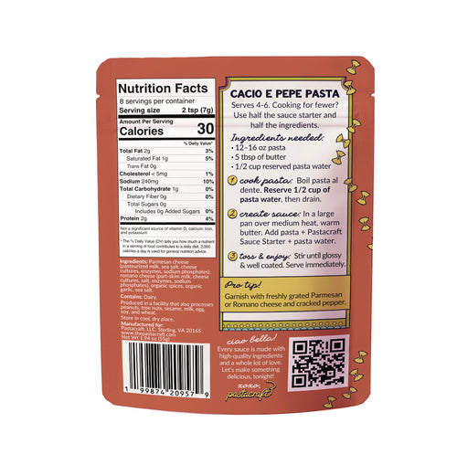 2 Pack- Organic Cacio E Pepe Pasta Sauce Starter