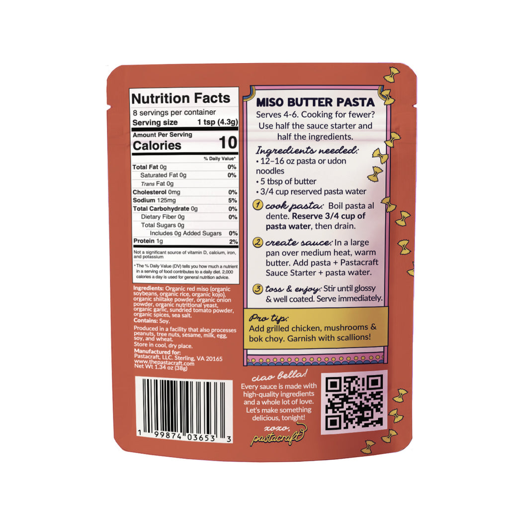 2 Pack- Organic Miso Butter Pasta Sauce Starter
