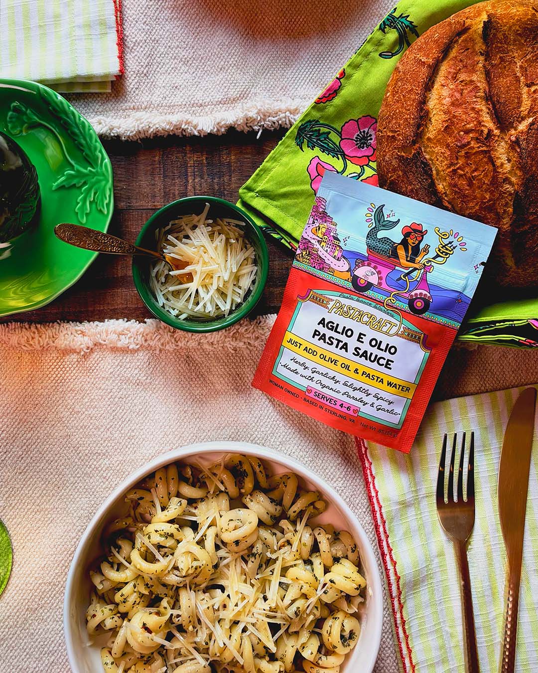 Easy pasta dinner made with Pastacraft pasta sauce starters